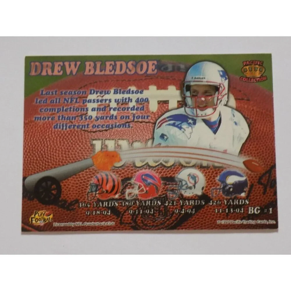 1995 Pacific Collection Big Guns of the NFL Drew Bledsoe GOLD Card #BG1